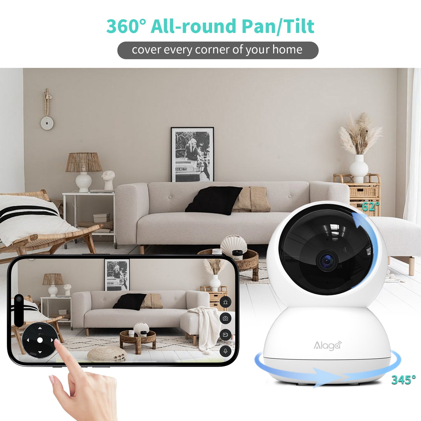 🔥Limited Time Sale Only $15.99🔥Alaga P50 Pan/Tilt Al Home Security Wi-Fi Camera
