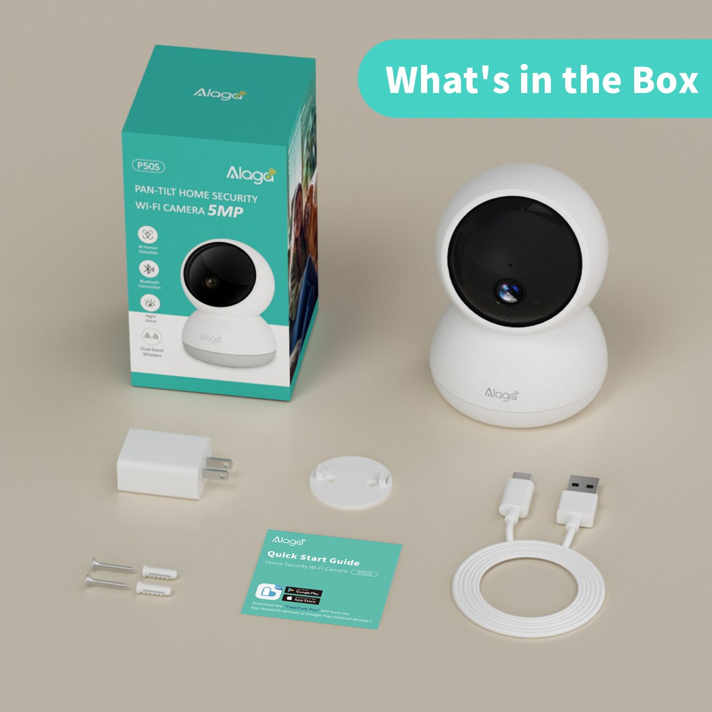 🔥Limited Time Sale Only $15.99🔥Alaga P50 Pan/Tilt Al Home Security Wi-Fi Camera