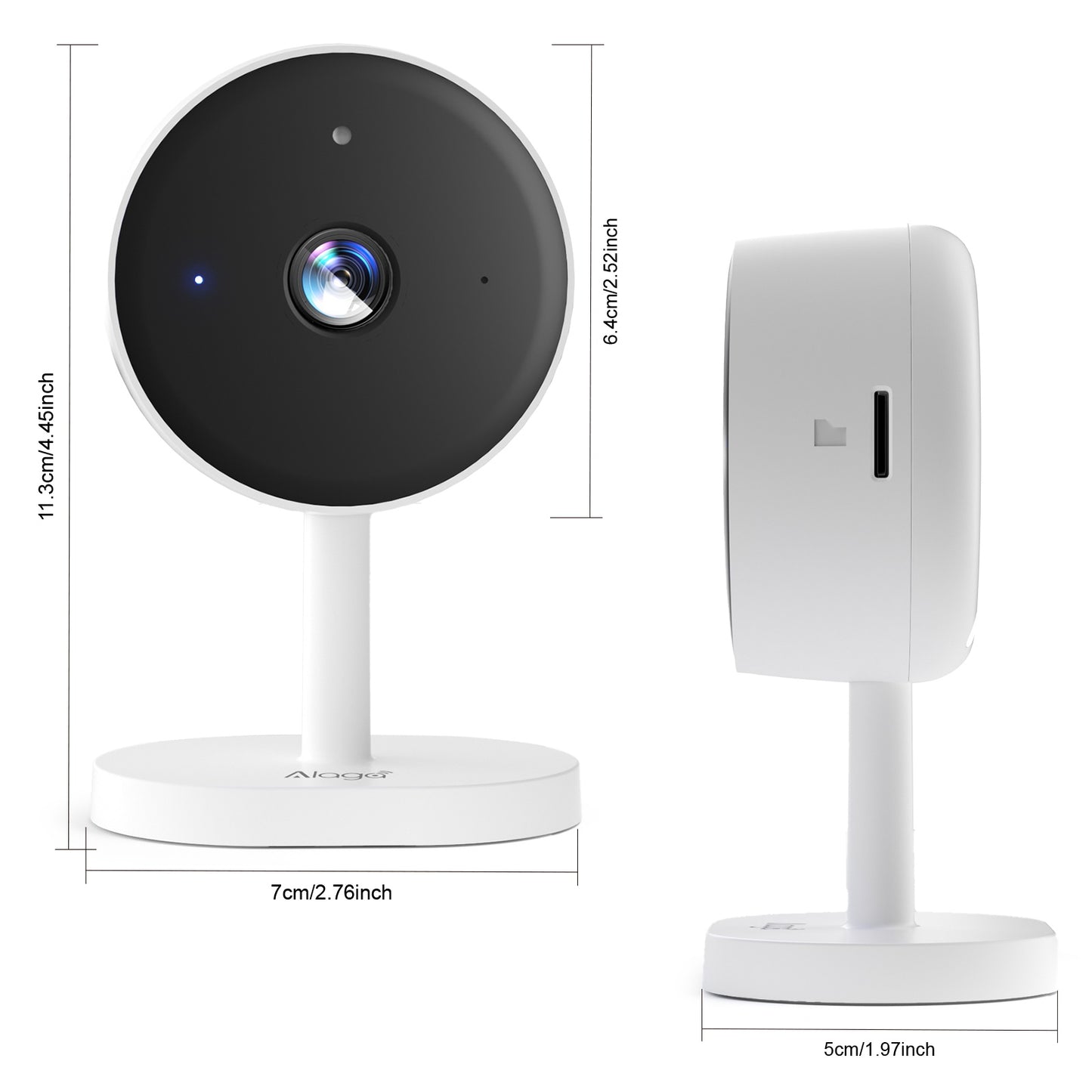 Alaga 2K White Baby Monitor Camera with Night Vision