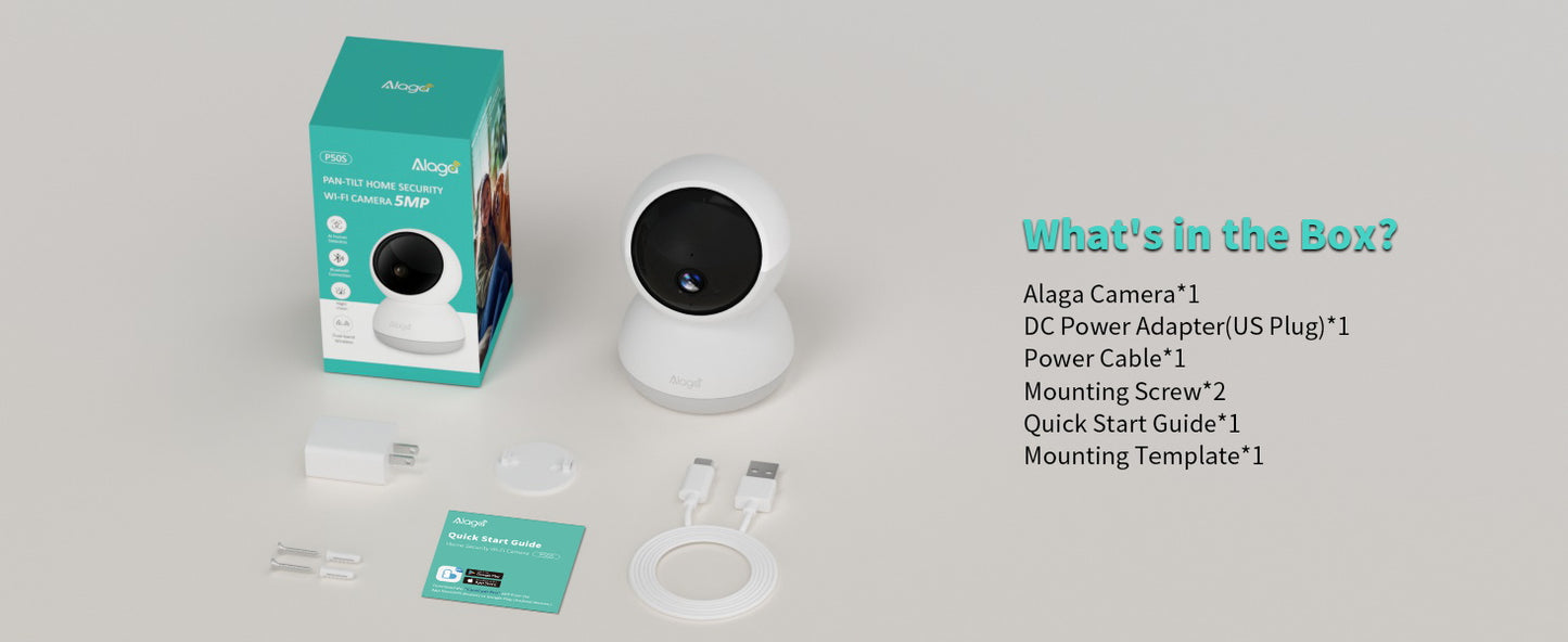 🔥Limited Time Sale Only $15.99🔥Alaga P50 Pan/Tilt Al Home Security Wi-Fi Camera