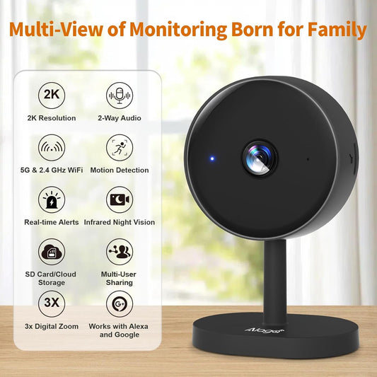 Alaga 2K Black K10 Indoor Security Camera1+1